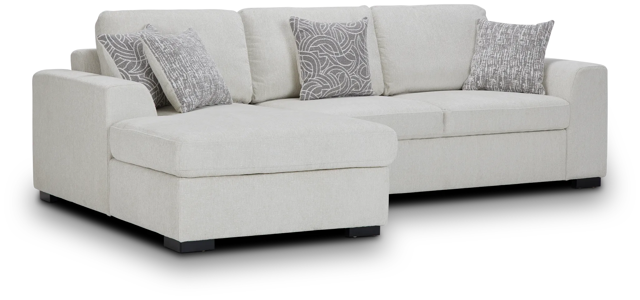 Blakely White Fabric Left Chaise Storage Sectional