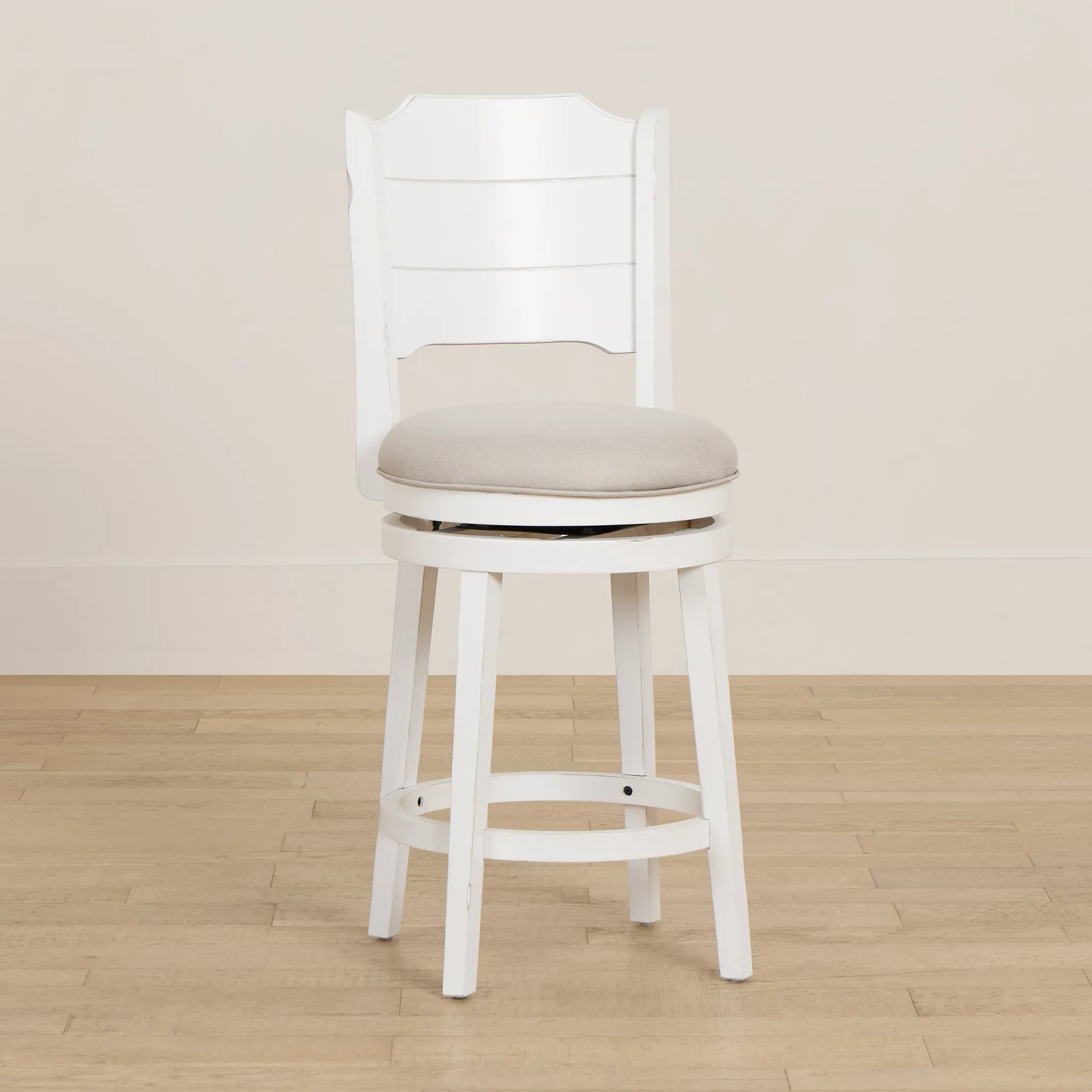 Sanibel Ivoryfabric 24" Upholstered Swivel Barstool