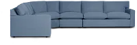 Hudson Blue Fabric Medium 2-arm Wedge Sectional