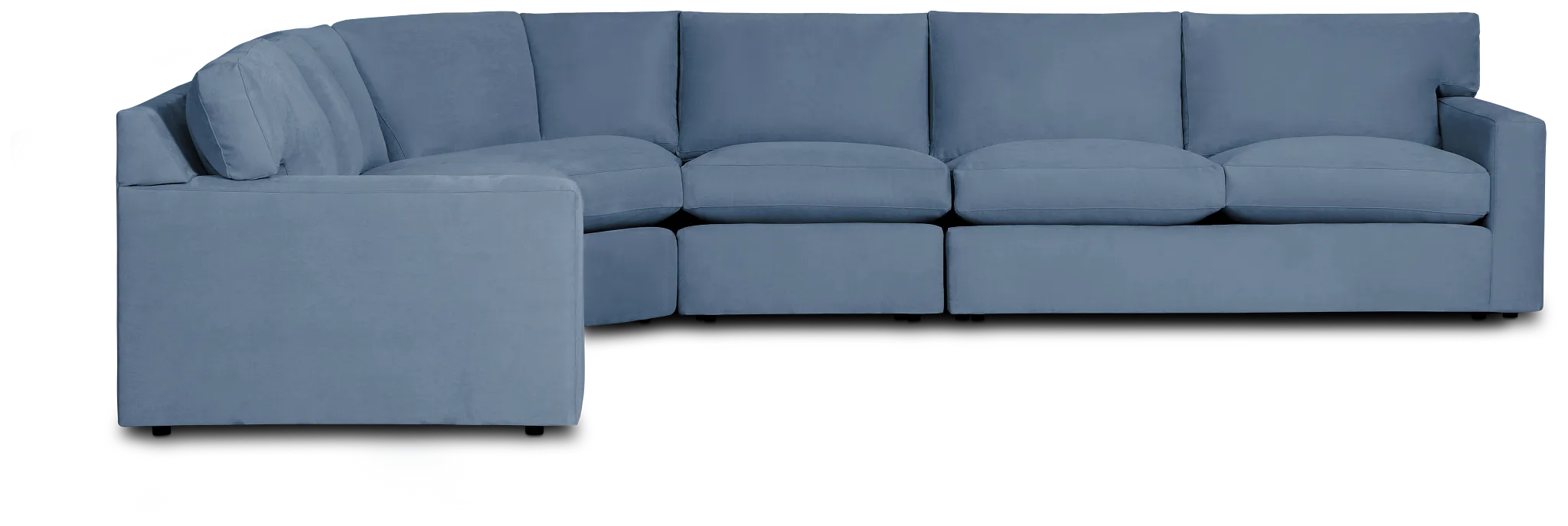 Hudson Blue Fabric Medium 2-arm Wedge Sectional