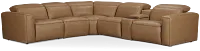 Ryland Brown Lthr/vinyl Medium Dual Power 2-arm Reclining Sectional