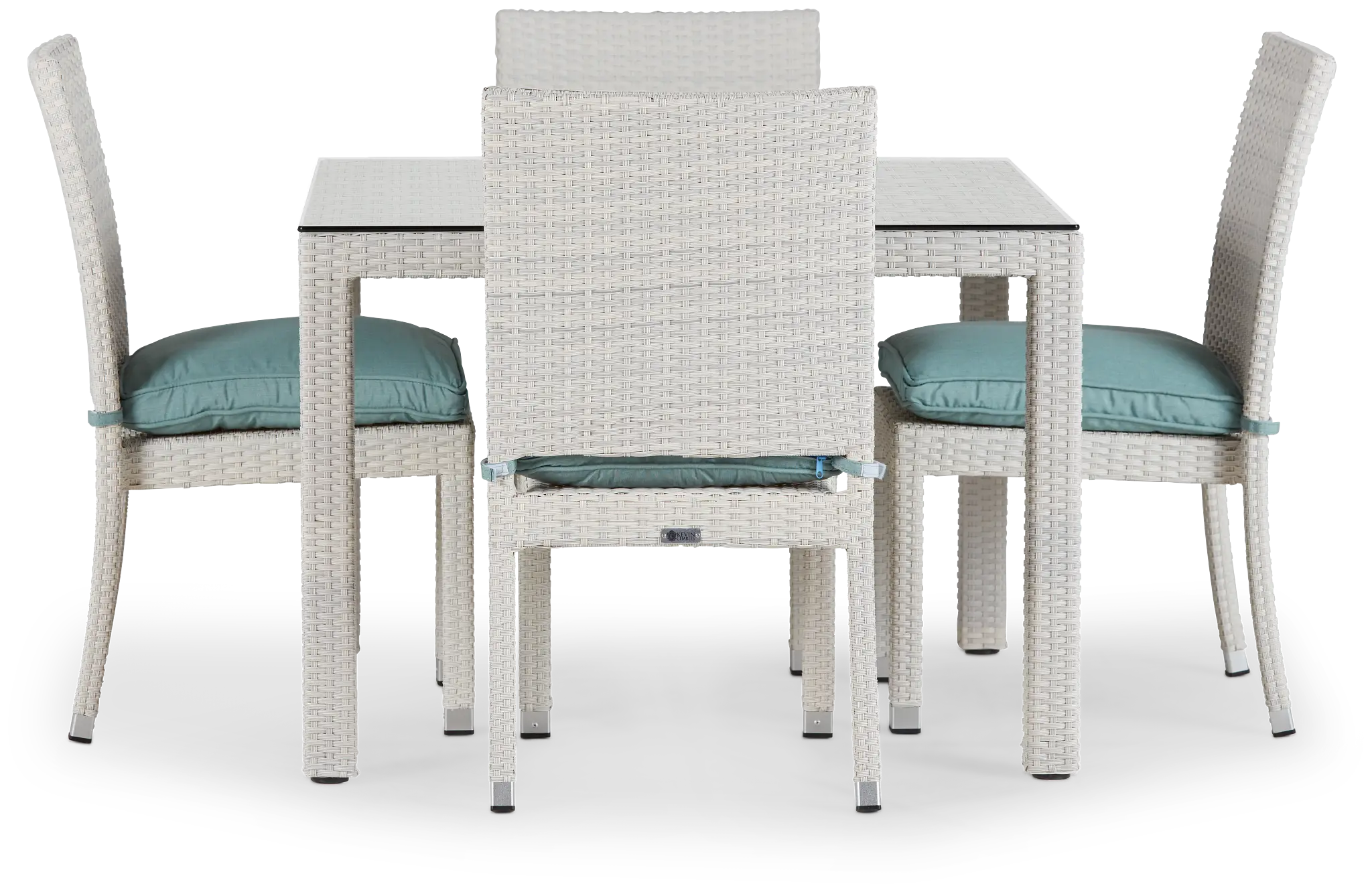 Bahia Teal 40" Square Table & 4 Chairs Bahia Teal 40" Square Table & 4 Chairs