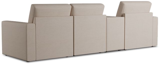 Citymod Beige Fabric Small Left Chaise Sectional With Media Console