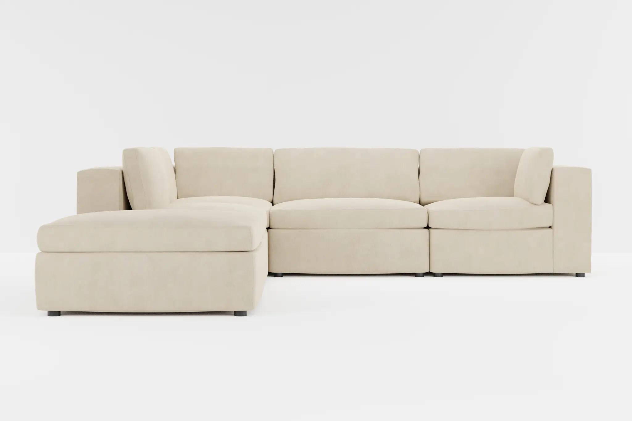 Destin Peyton Beige Fabric 5pc Bumper Sectional Destin Peyton Beige Fabric 5pc Bumper Sectional