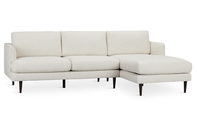 Easton Light Beige Fabric Right Chaise Sectional