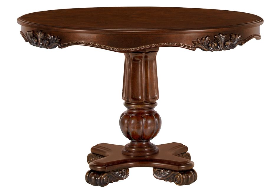 Regal Dark Tone Round High Low Table Dining Room Tables City Furniture Regal Dark Tone Round High Low Table, Round Table Arnold