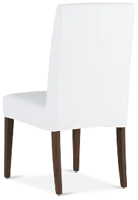 Destination White Short Slipcover Chair With Medium-tone Leg