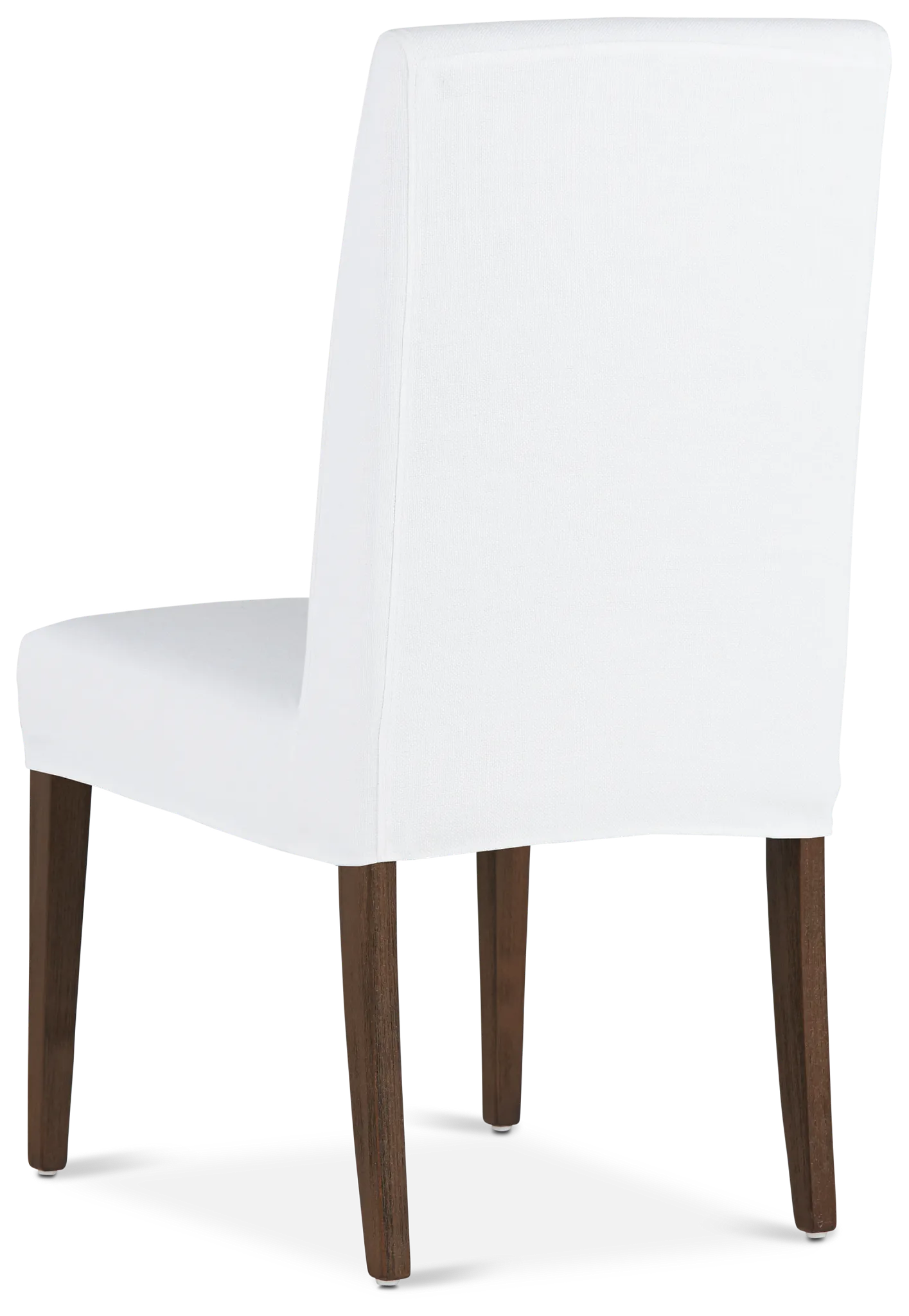 Destination White Short Slipcover Chair With Medium-tone Leg