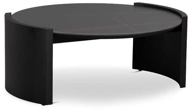 Nomad Black Ceramic Round Coffee Table