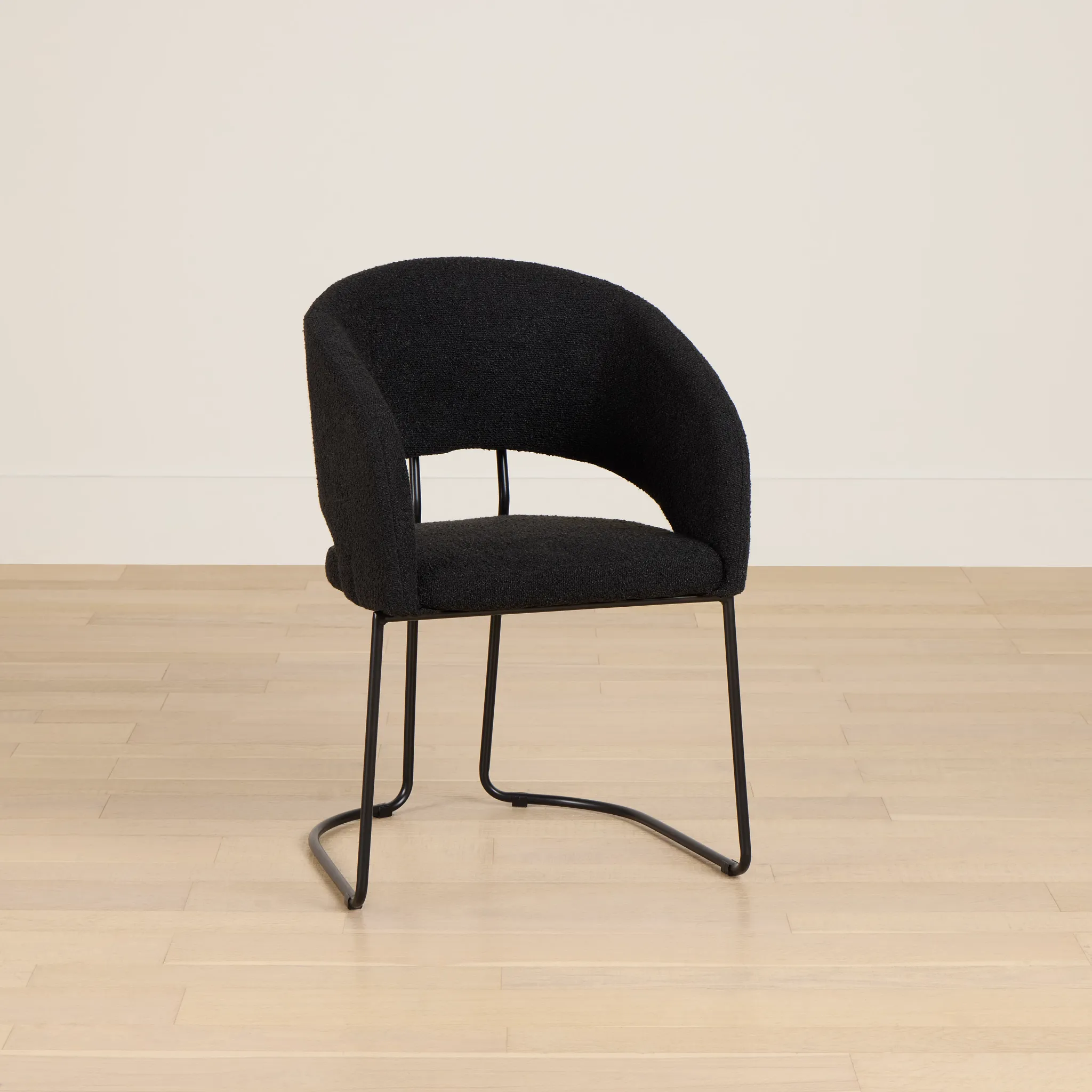 Merrick Black Round Upholstered Side Chair