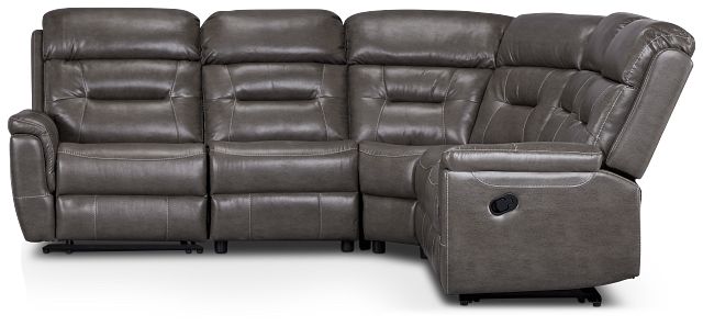 Toby2 Dark Taupe Micro Small Two-arm Manually Reclining Sectional