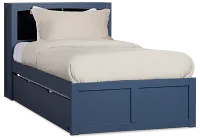 Charleston Dark Blue Bookcase Trundle Bed