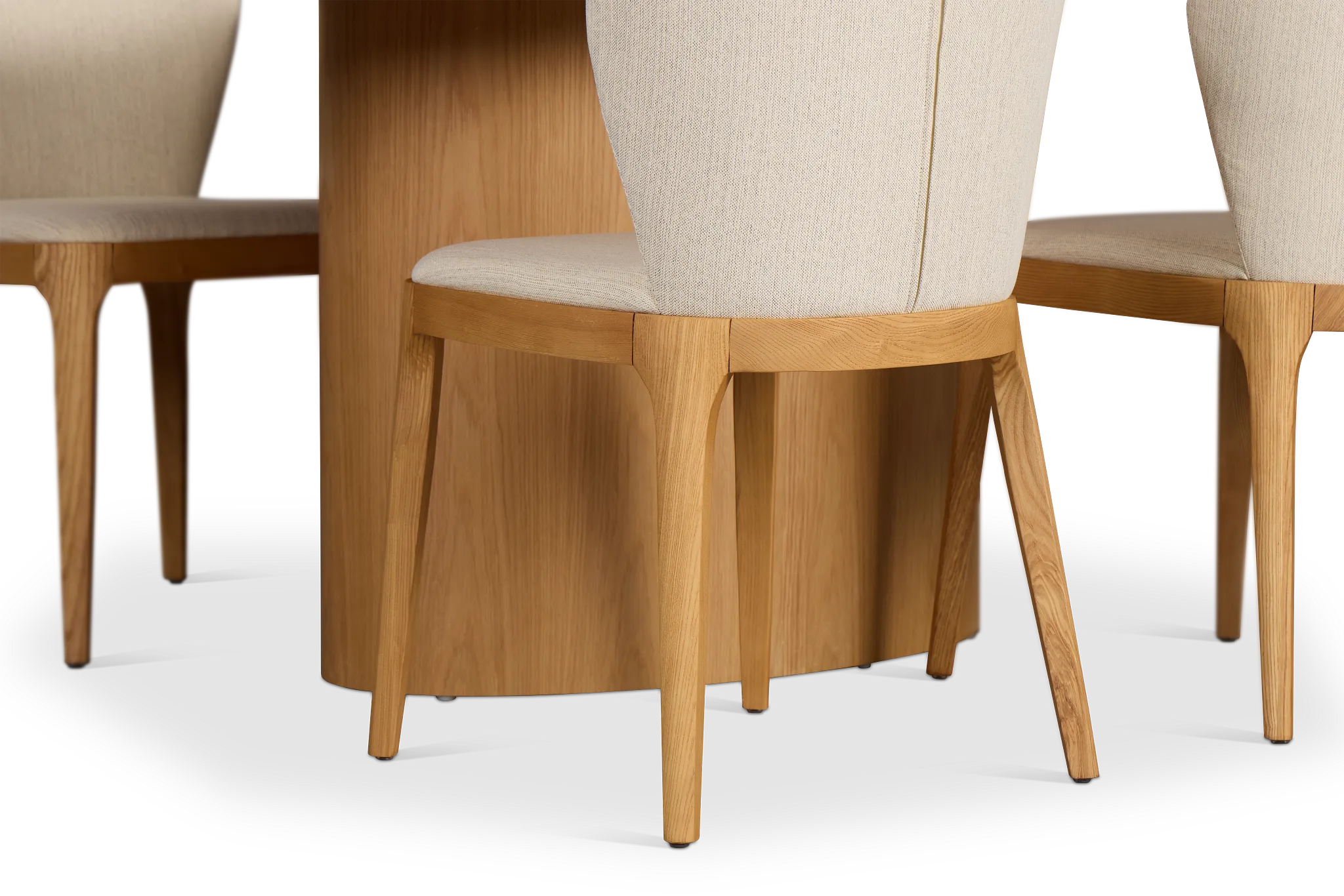 Nomad Light Tone 78" Oval Table & 4 Light Beige Chairs W/light Tone Leg