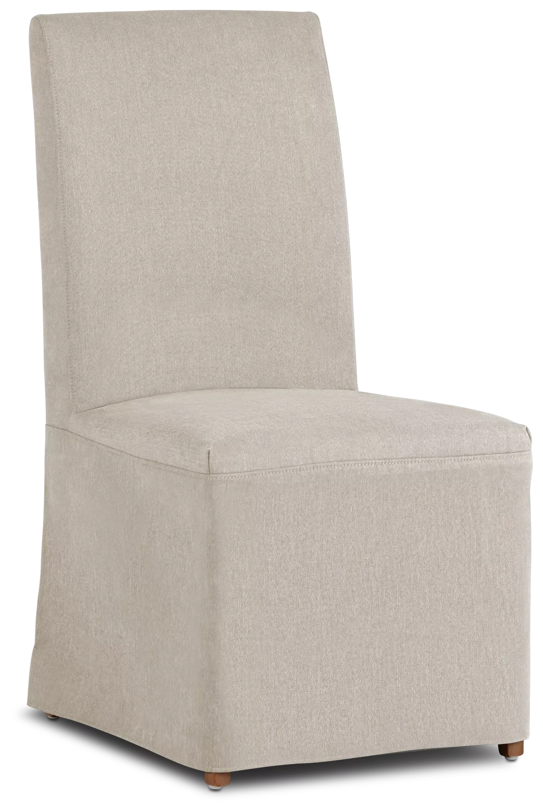 Harbor Light Beige Long Slipcover Chair With Light Tone Leg