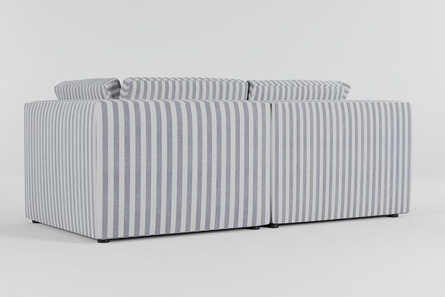 Destin Sea Lane Dark Blue Fabric 2-piece Modular Sofa