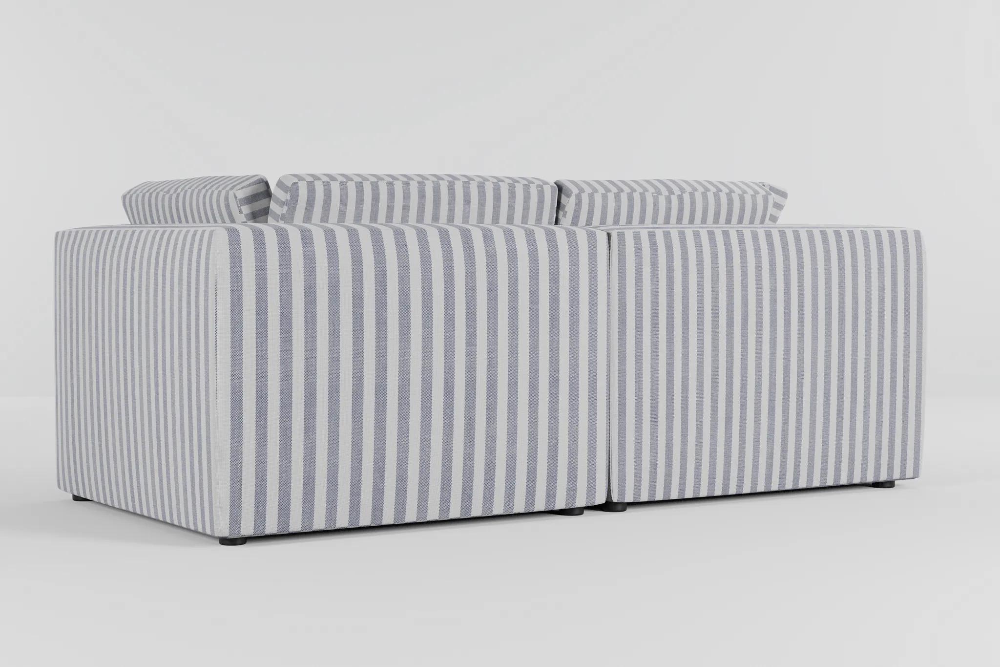 Destin Sea Lane Dark Blue Fabric 2-piece Modular Sofa