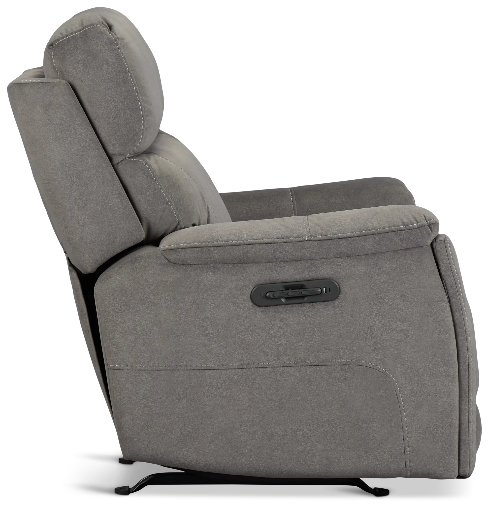 Wells Gray Fabric Power Recliner With Heat And Massage Wells Gray Fabric Power Recliner With Heat And Massage