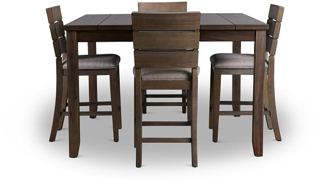 Sienna Gray High Table & 4 Barstools (5)