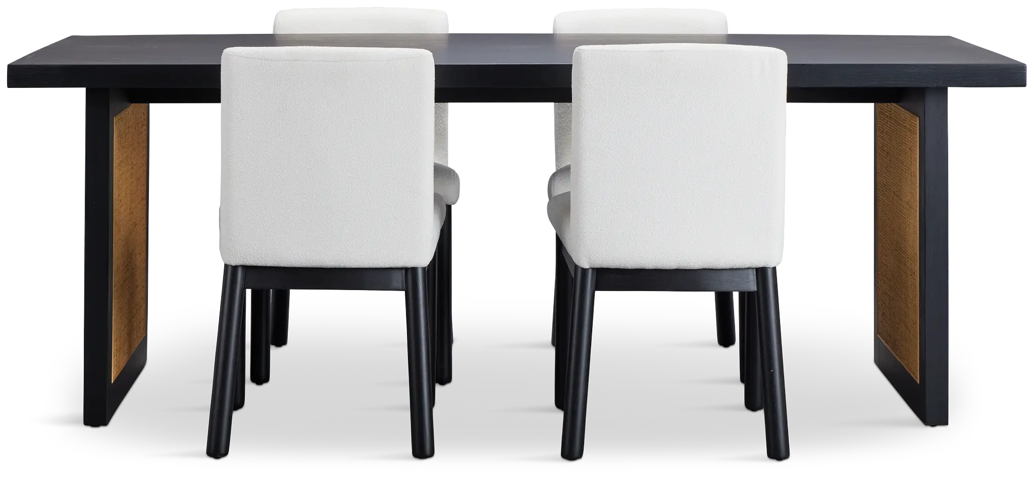 Brisbane Black Rectangular Table & 4 Upholstered Chairs Brisbane Black Rectangular Table & 4 Upholstered Chairs