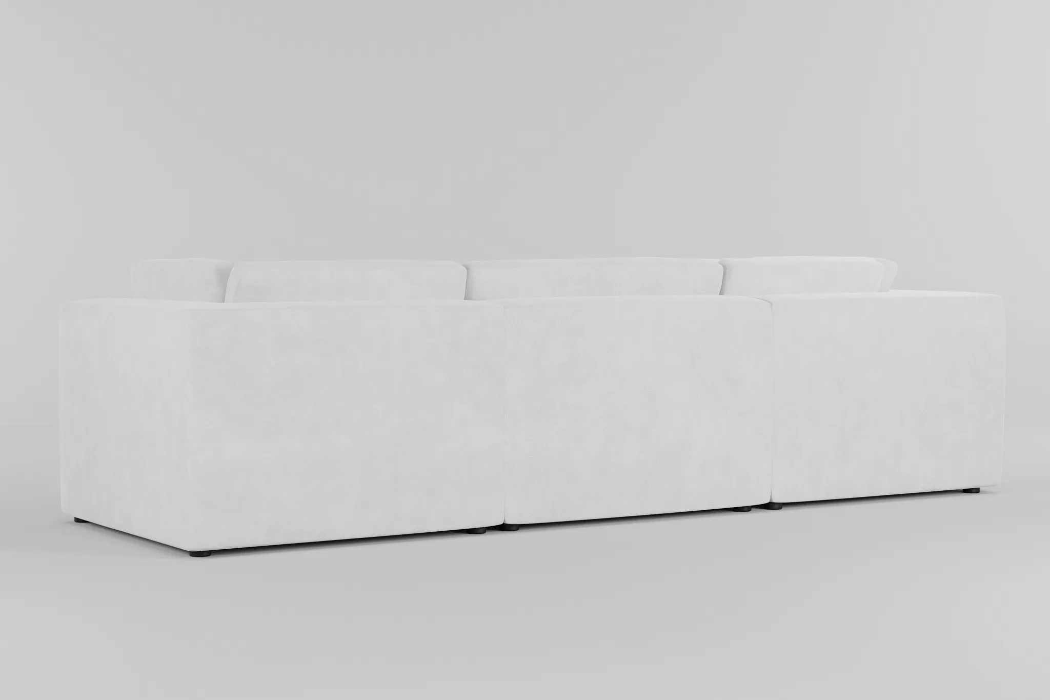 Destin Peyton White Fabric 4-piece Modular Sectional