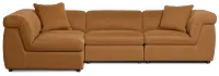 Aria Medium Brown Micro 4-piece Modular Sectional