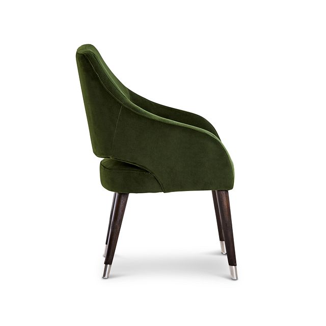 Naveen Dark Green Velvet Upholstered Arm Chair (2)