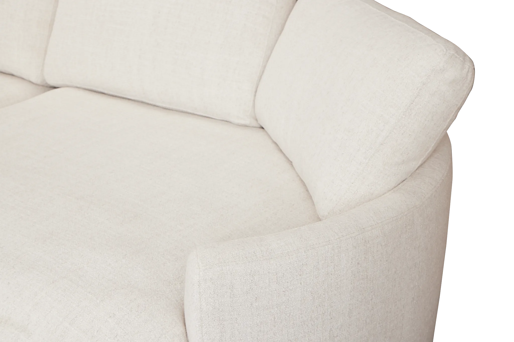 Maeve Light Beige Fabric Medium Right Facing Cuddler Sectional