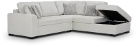 Blakely White Fabric Small Right Bumper Sectional