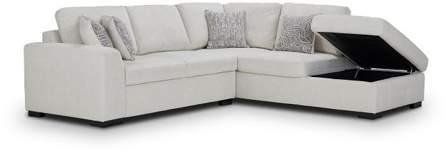 Blakely White Fabric Small Right Bumper Sectional