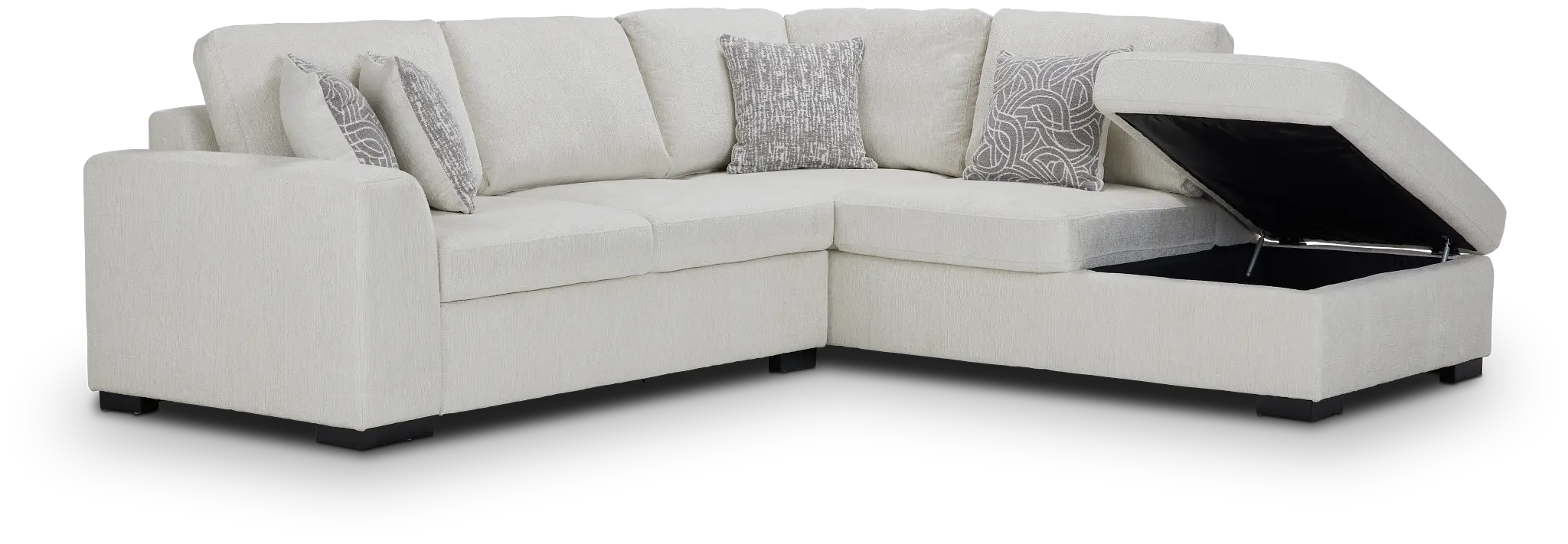 Blakely White Fabric Small Right Bumper Sectional Blakely White Fabric Small Right Bumper Sectional