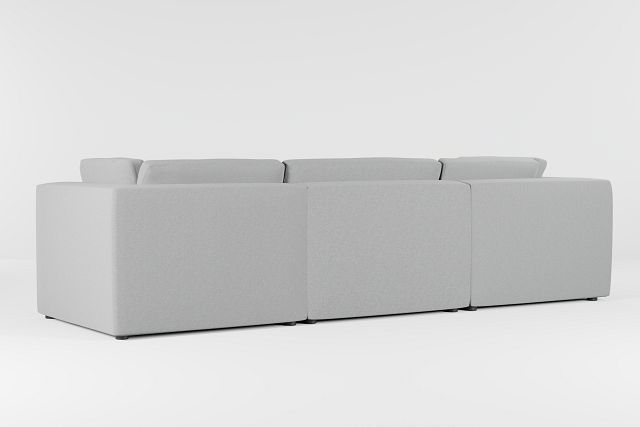 Destin Suave Gray Fabric 4-piece Bumper Sectional