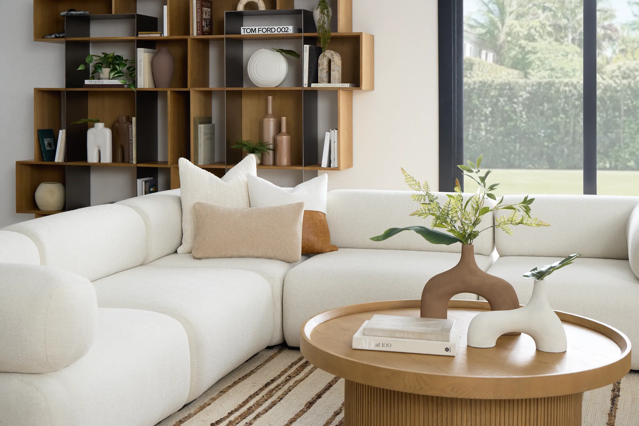 Celeste Light Beige Fabric 5-piece Modular Sectional