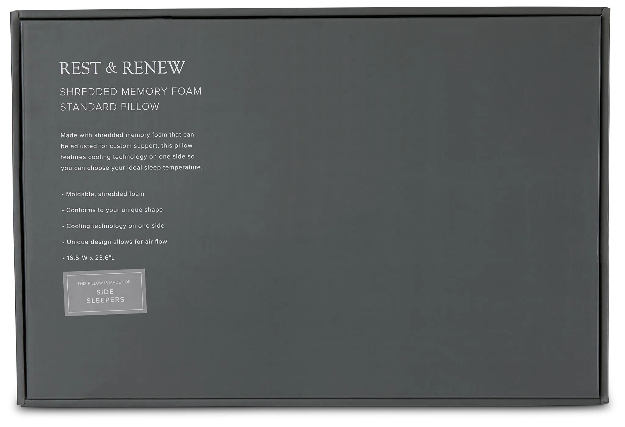 Rest & Renew Shredded Memory Foam Side Sleeper Pillow