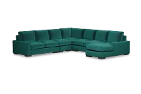 Edgewater Joya Green Large Right Chaise Sectional