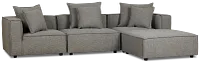 Tatum Gray Fabric 4-piece Bumper Sectional