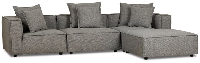 Tatum Gray Fabric 4-piece Bumper Sectional