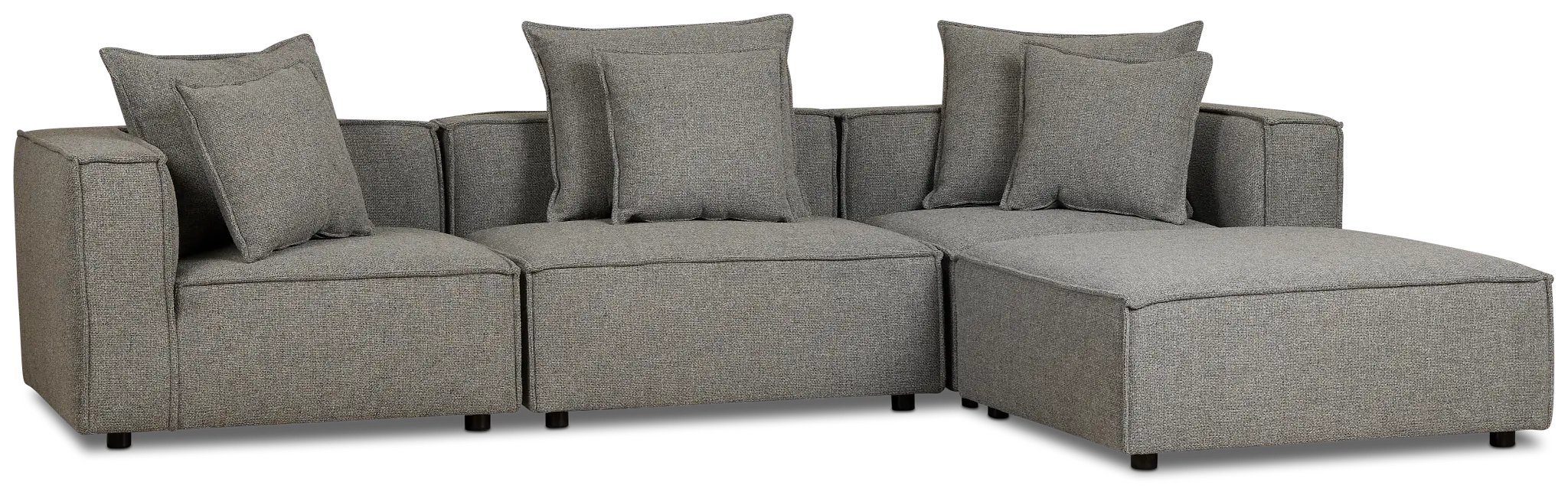 Tatum Gray Fabric 4-piece Bumper Sectional Tatum Gray Fabric 4-piece Bumper Sectional
