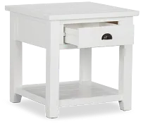 Bismark White Square End Table