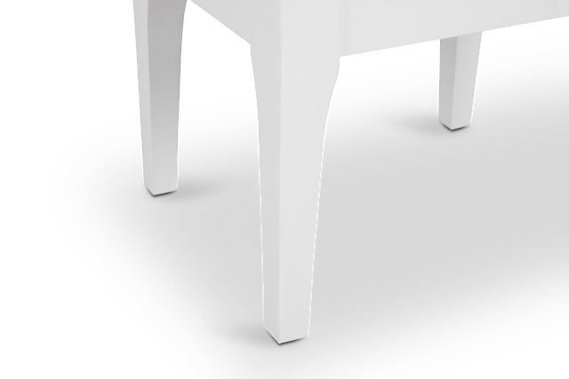 Milan White Vanity Stool