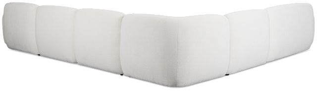 Halsey White Fabric Large Left Cuddler Sectional