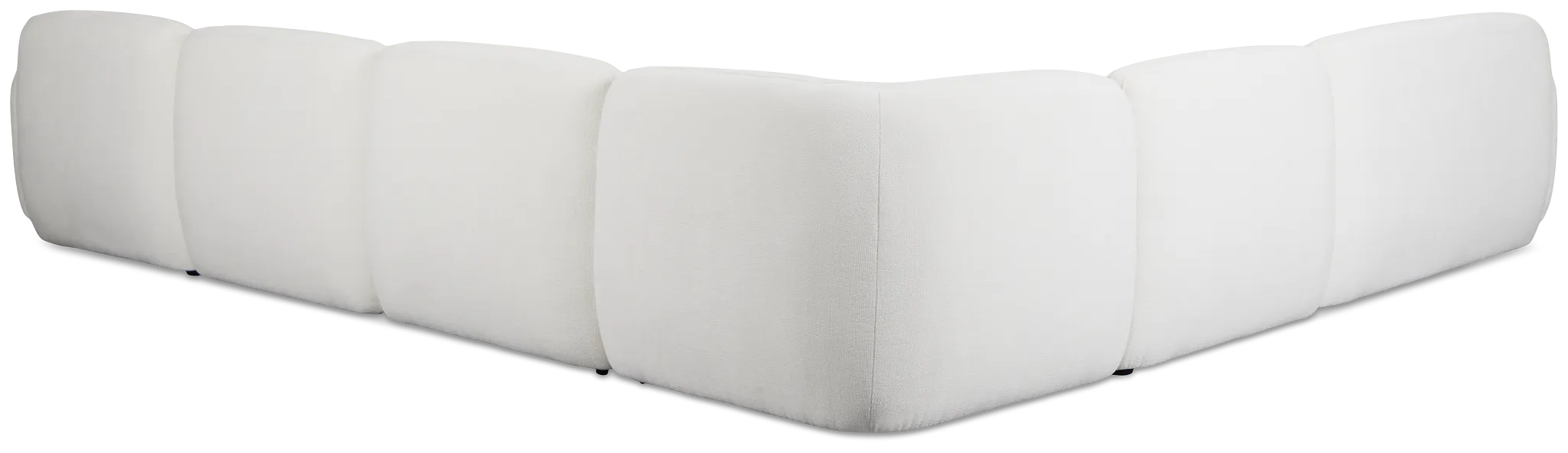 Halsey White Fabric Large Left Cuddler Sectional