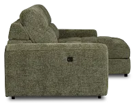 Hendrix Green Fabric Right Dual Power Extension Chaise Sectional