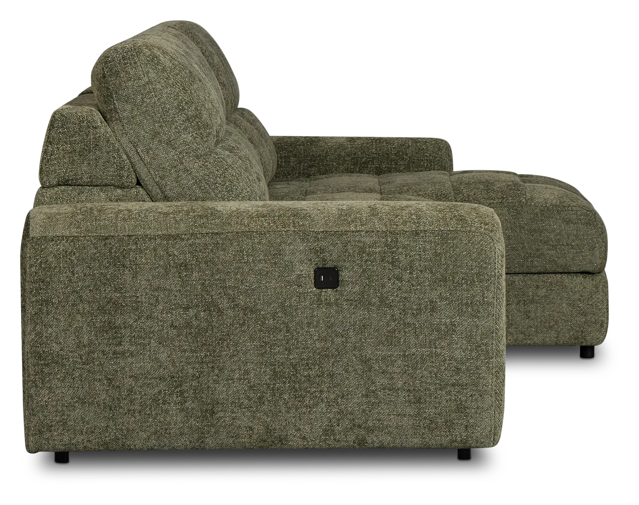 Hendrix Green Fabric Right Dual Power Extension Chaise Sectional Hendrix Green Fabric Right Dual Power Extension Chaise Sectional