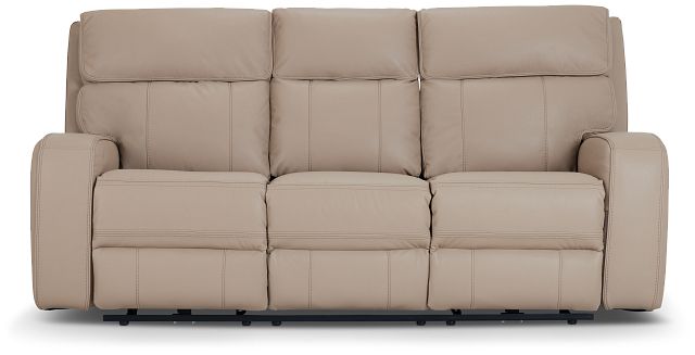 Rhett Taupe Micro Power Reclining Sofa (1)
