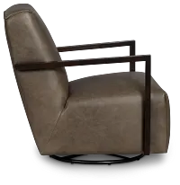 Lucas Dark Gray Leather Swivel Rocker Glider