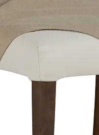 Destination Beige Long Slipcover Chair With Dark-tone Leg