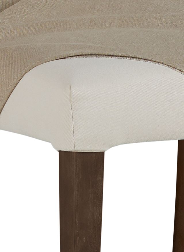 Destination Beige Long Slipcover Chair With Dark-tone Leg (5)
