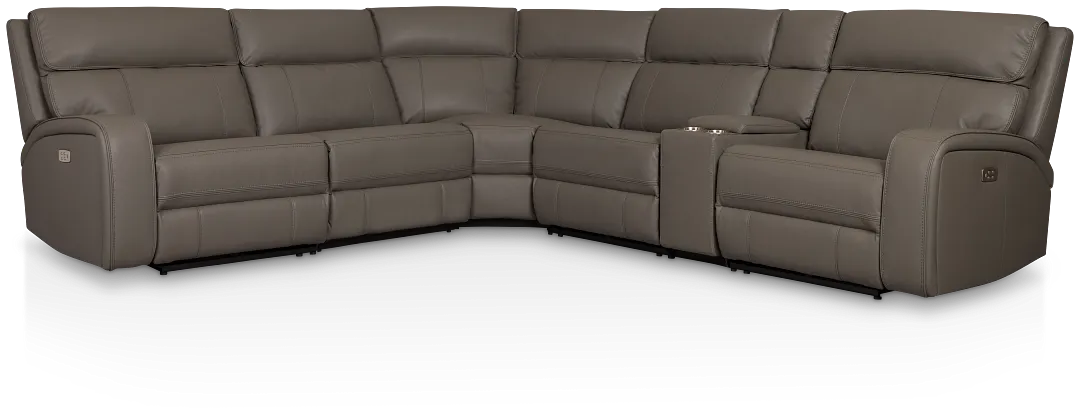 Rhett Gray Micro Small Triple Power Reclining Two-arm Sectional