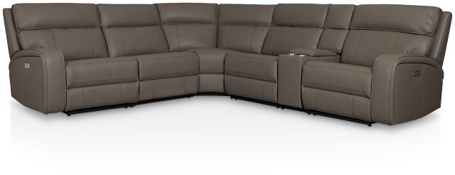 Rhett Gray Micro Small Triple Power Reclining Two-arm Sectional