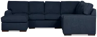 Sinclair Dark Blue Fabric Medium Left Chaise Sectional